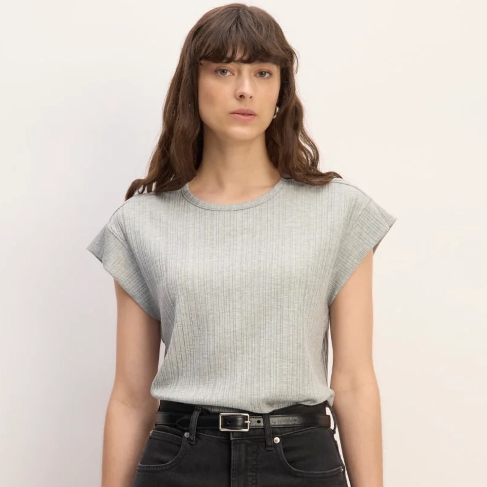 Everlane The Rib Muscle Tee in Grey - Size S